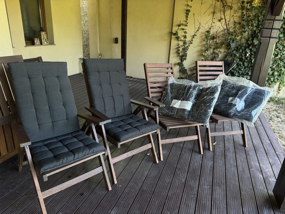 Vand set IKEA 4 scaune pliabile+perne exterior
