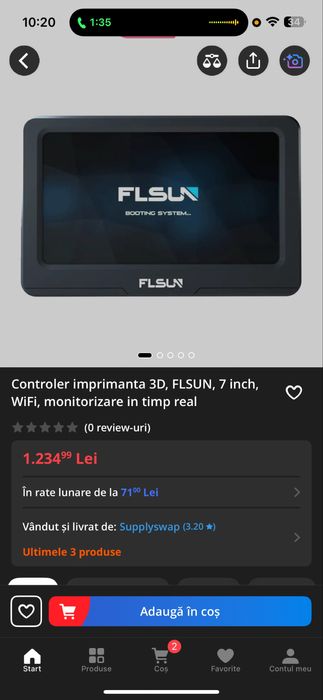 Controler imprimanta 3D, FLSUN, 7 inch, WiFi, monitorizare timp real