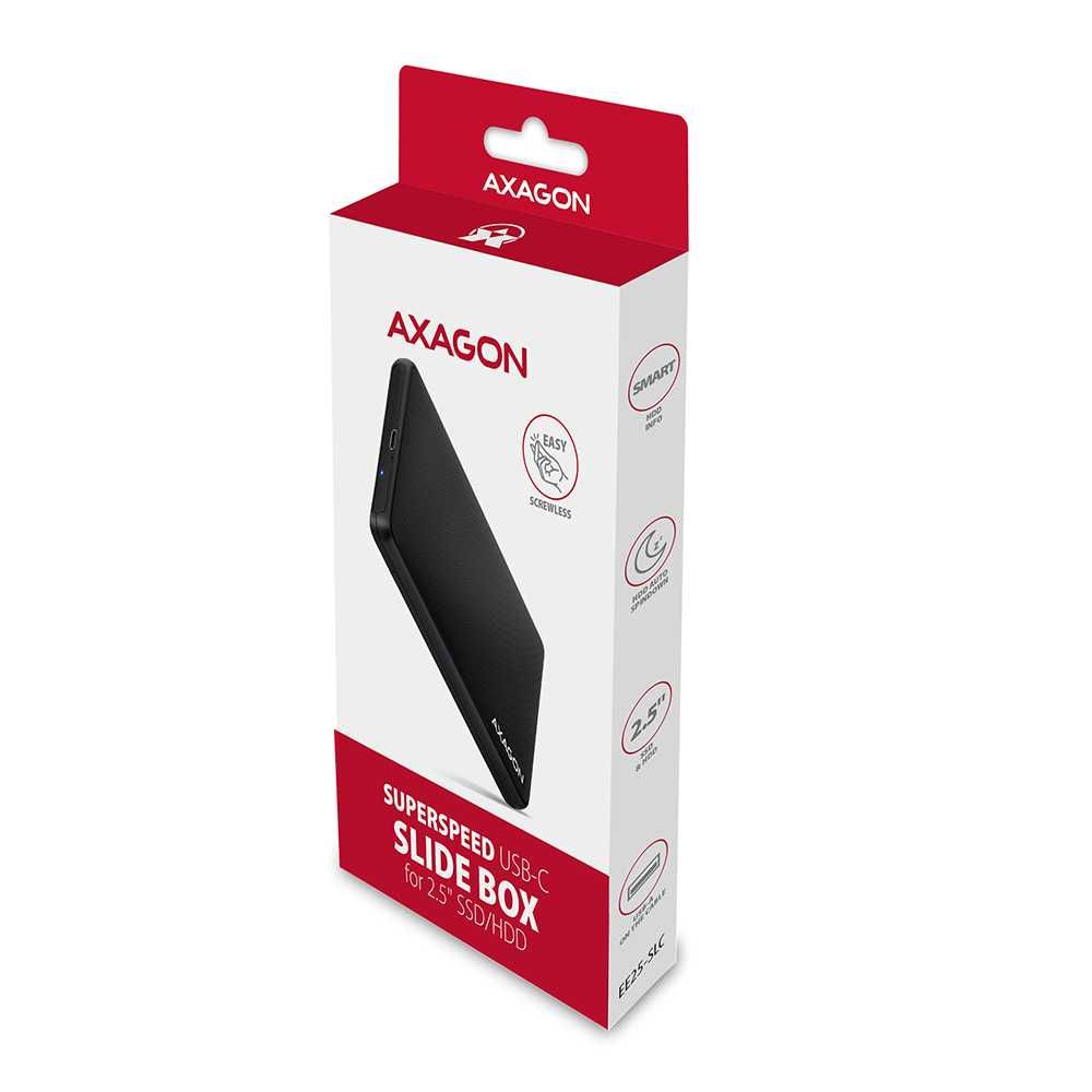 AXAGON кутия за диск EE25-SLC SuperSpeed USB-C SLIDE box EE25-SLC