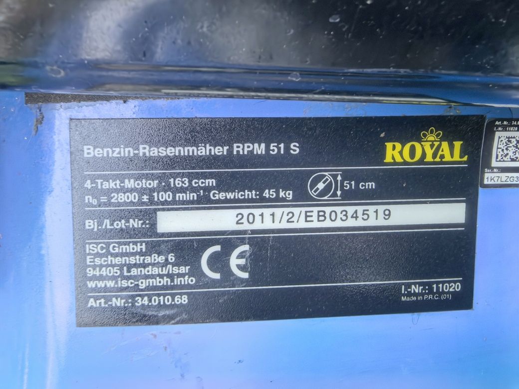 ROYAL EINHELL RPM 51 S Самоходна бензинова косачка 51 см.. 163см3