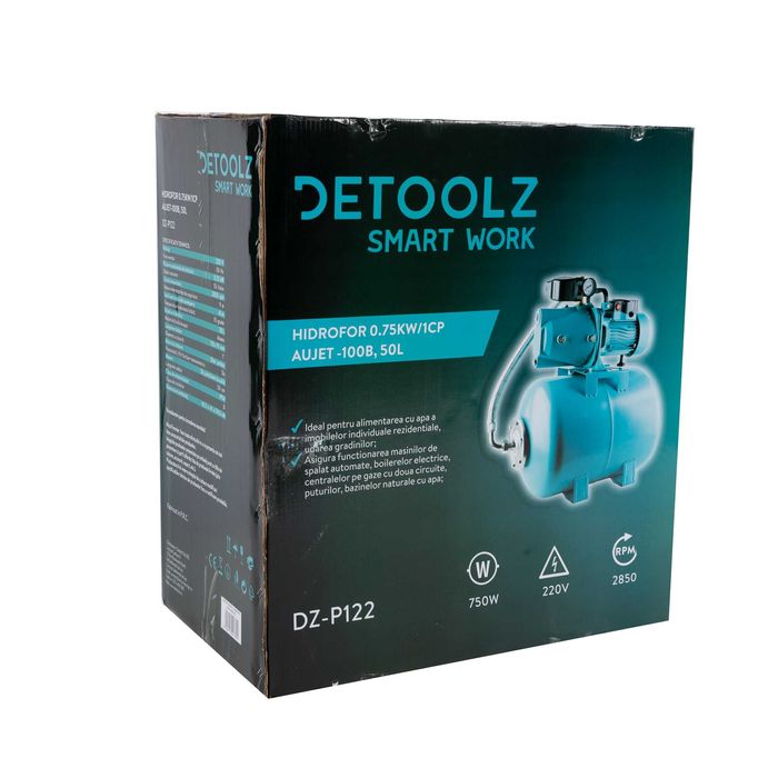 Hidrofor 0,75kW/1HP AUJET-100B, 50L, Detoolz DZ-P122 Garantie