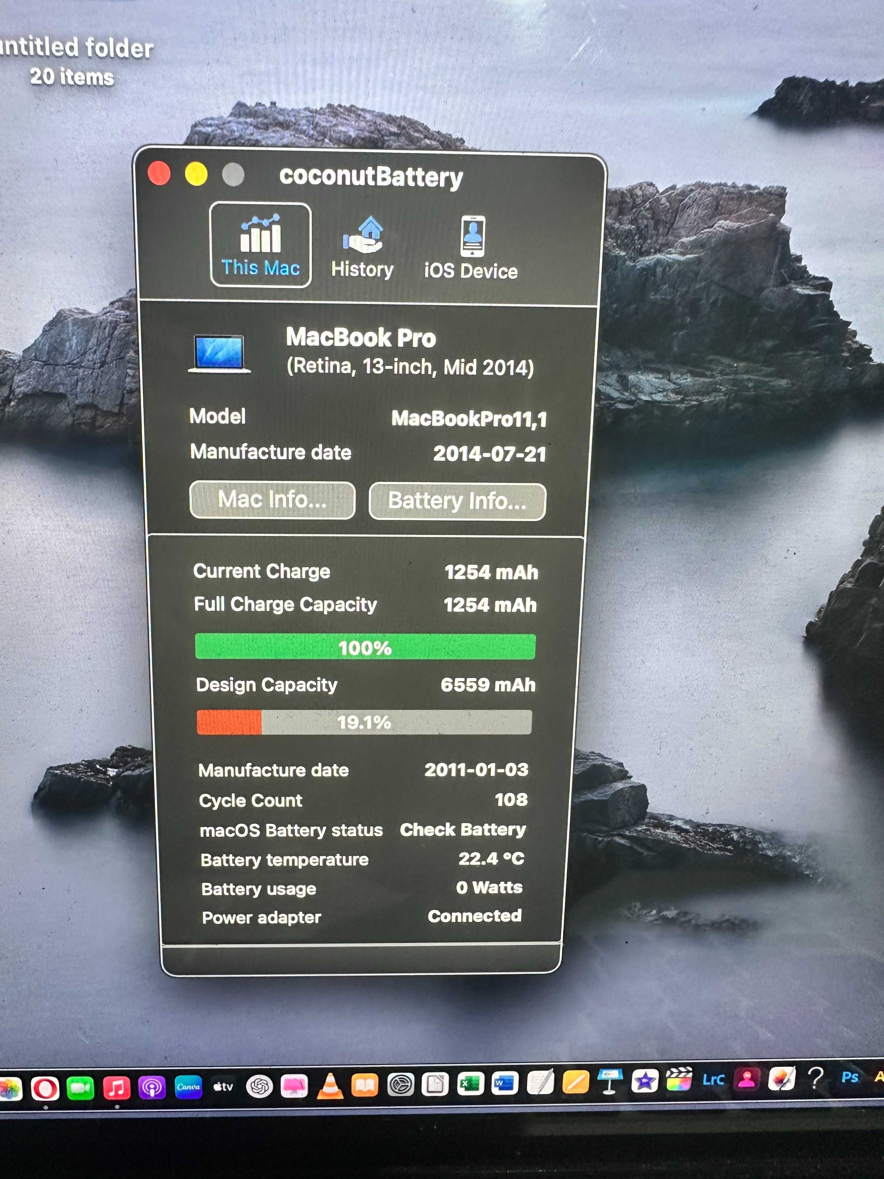 Apple Macbook Pro / 13 inch / Retina / 2014 / 8GB RAM / SSD 256GB
