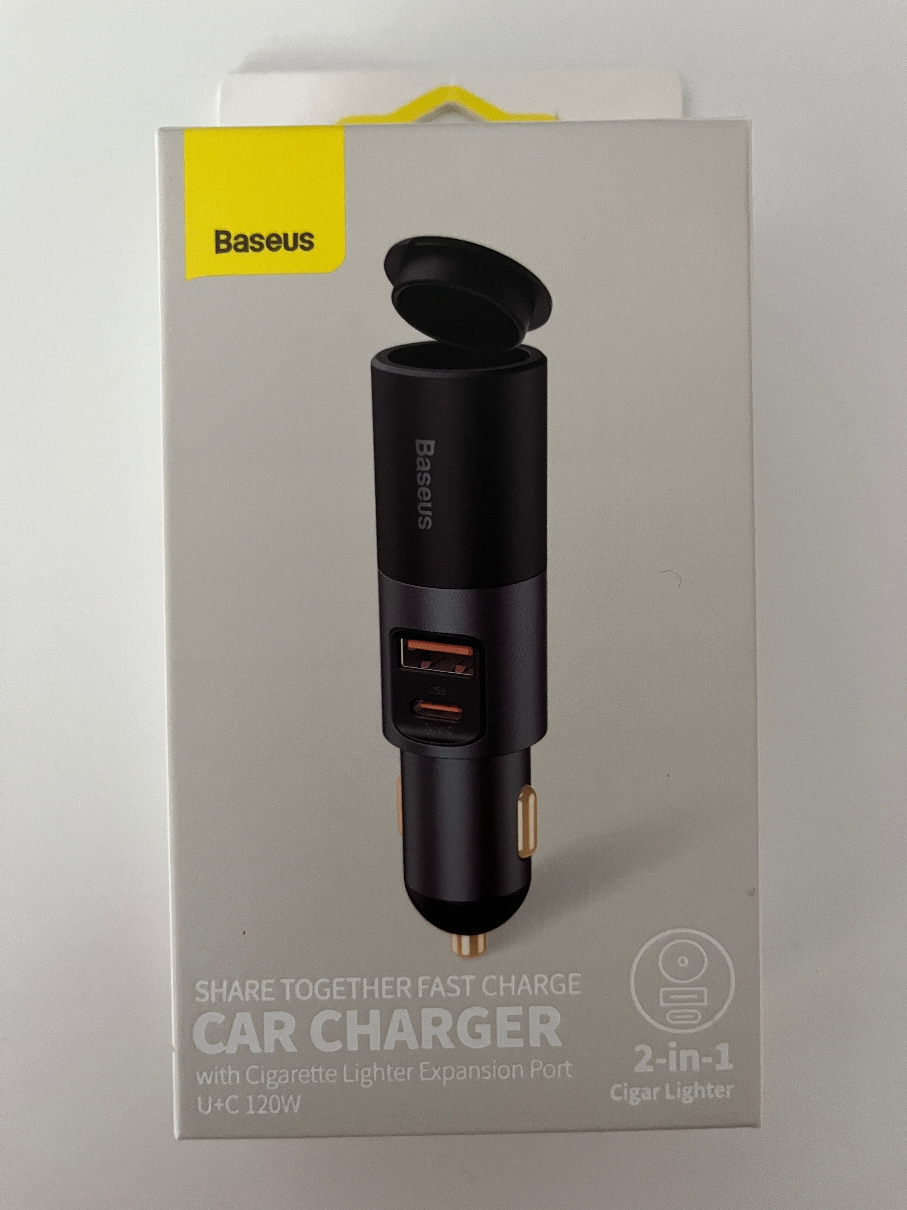 Incarcator masina BASEUS iPhone Fast Charge USB-C+USB+bricheta Nou