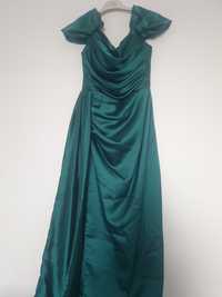 Rochie lunga verde-smarald