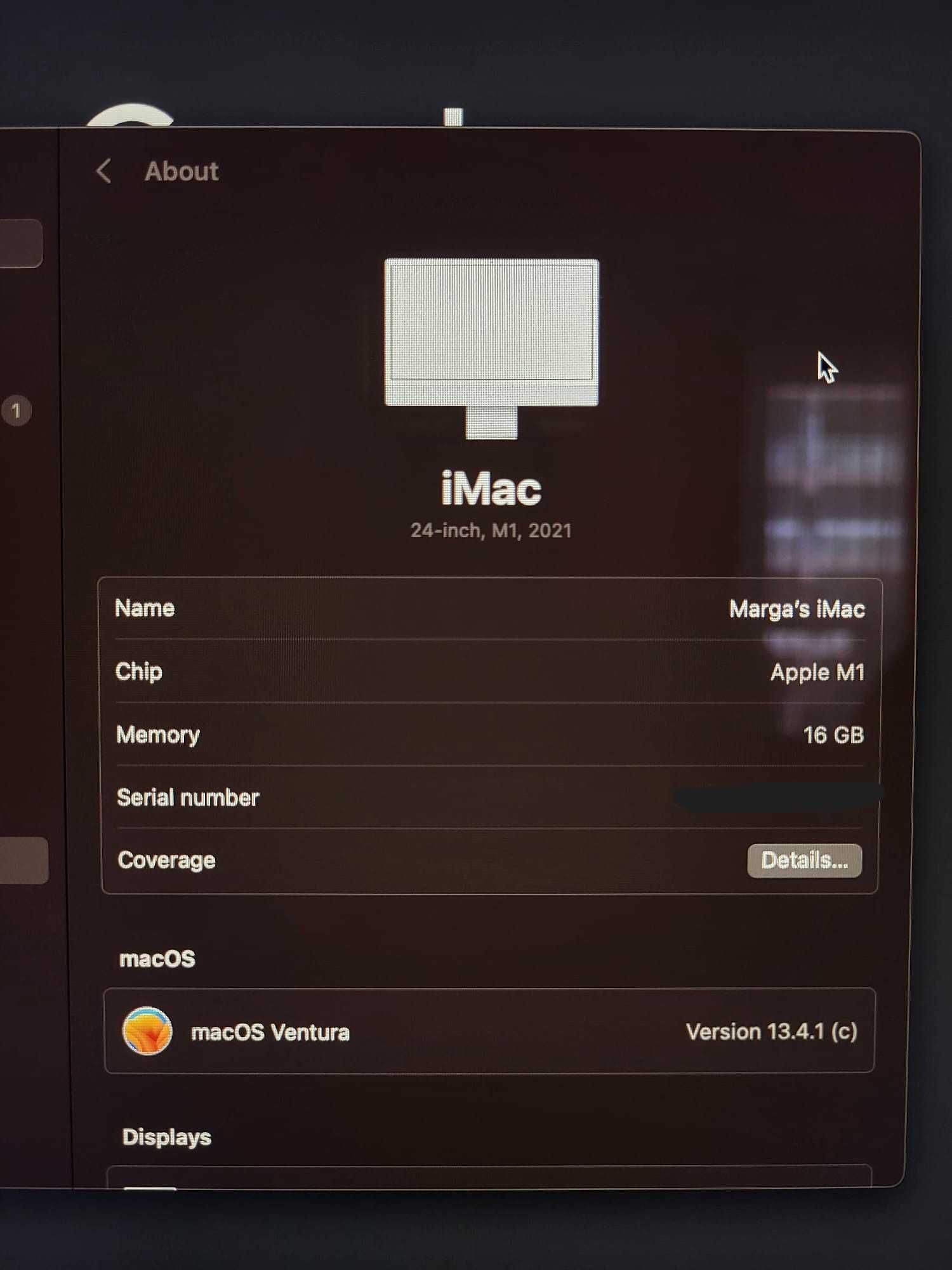 Vand iMac 24 inch 2021 - SSD 256GB, Retina 4.5K, 16GB RAM, Procesor M1
