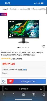 Monitoare led 75 HZ in Garanție