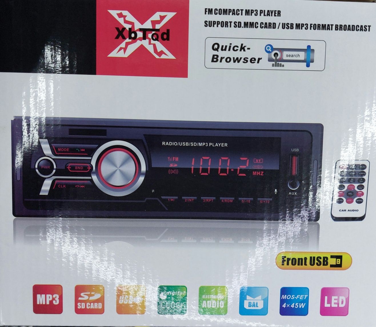 Радио MP3 Player за кола USB Bluetooth AUX SD 4x60W различни видове