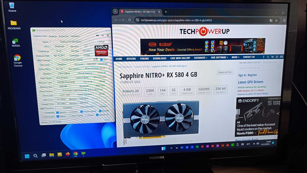 видеокарта Sapphire Radeon RX 580 NITRO+ 4GB GDDR5