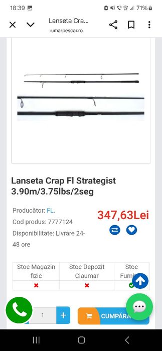 Vând 2 lansete fl strategist 3.9m 3.75lbs  noi