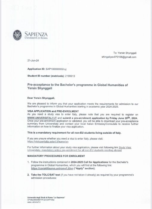 Помощь с поступлением в Италию на стипендию 50% скидка