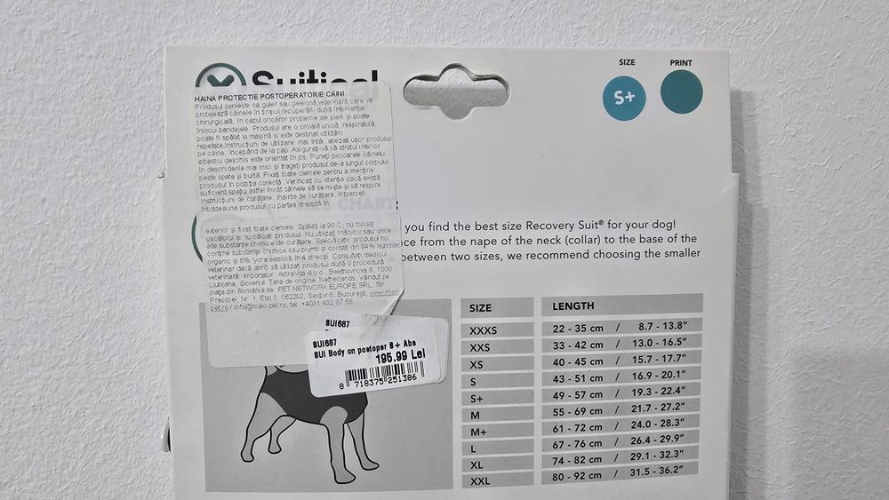 Costum recuperare chirurgicala caini