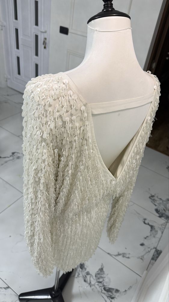 Rochie Asos alba cu perle