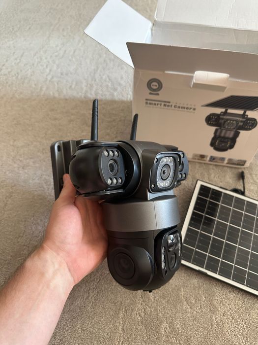 Camera video 4g rotativa cu panou solar si cartela sim noua