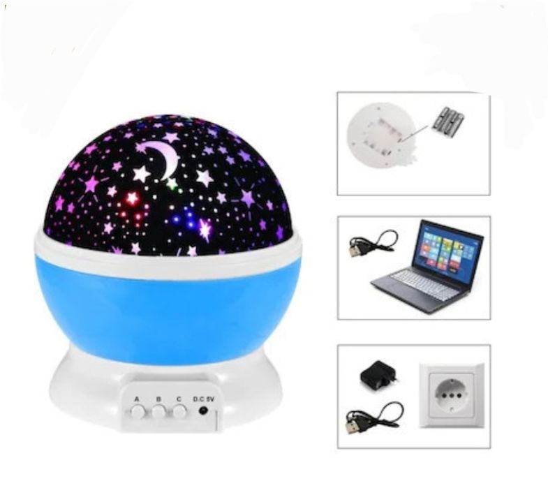 Proiector stelute Star Master, 4 x LED, USB, functie rotatie NOU