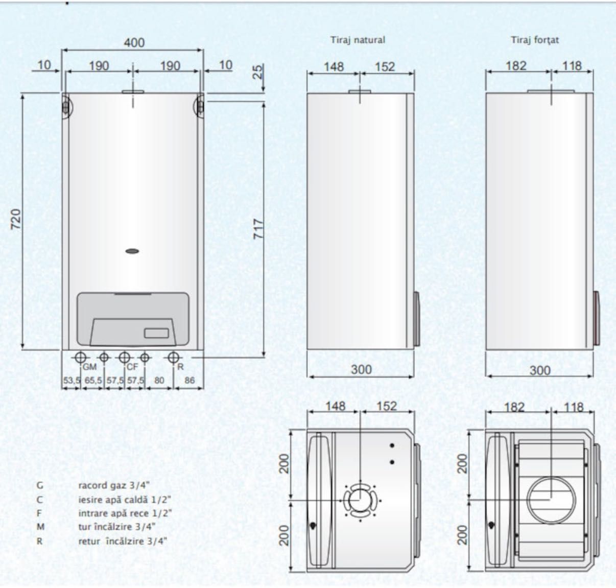 Centrala termica Arca Pocket 24F - 24 Kw cu tiraj fortat
