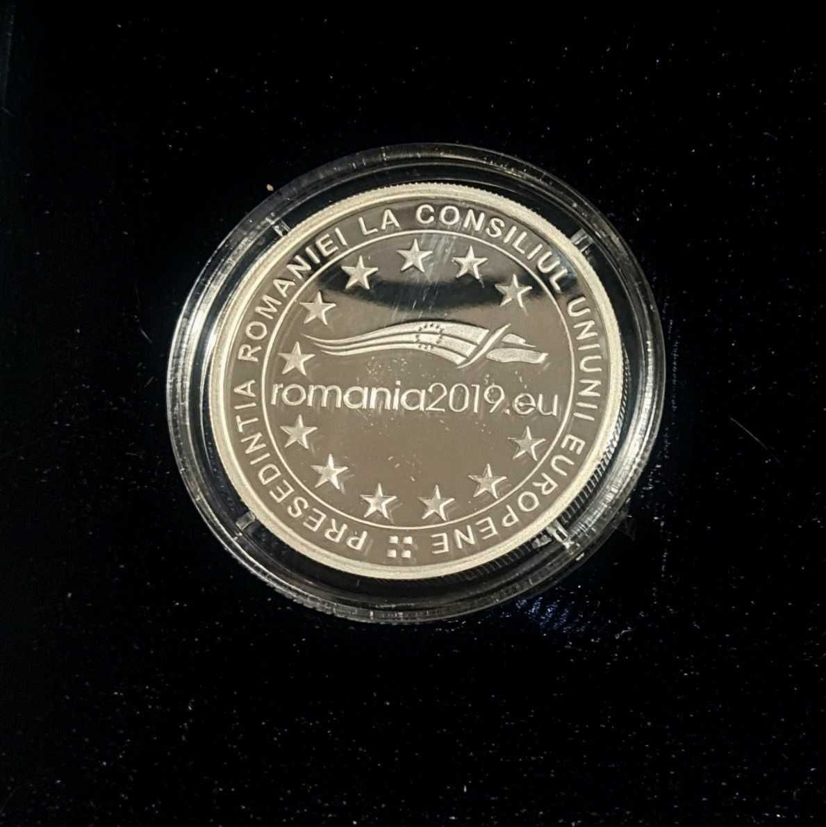 Monede 10 lei 2019 BNR argint 999 Președinția și 1 leu 2009 Vlad Țepeș