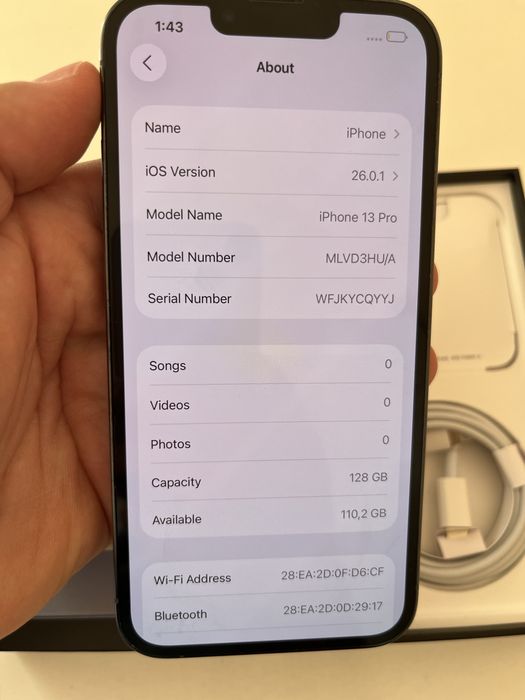 Iphone 13pro 128GB 100% bat