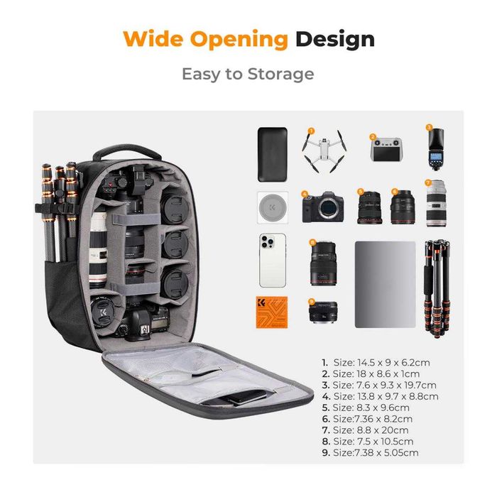 Фотографска раница K&F Concept Hardshell раница с отделение за лаптоп