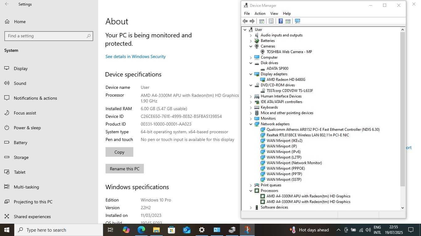 Laptop Toshiba SATELLITE L755D със SSD Лаптоп Тошиба