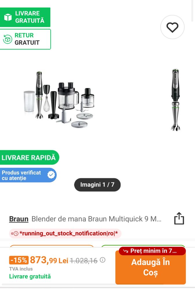 Blender Braun Multiquick 9 NOU SIGILAT