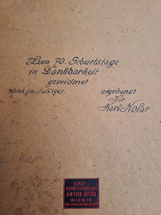 tablou pictura pe lemn 59/49 cm karl kolar 1947