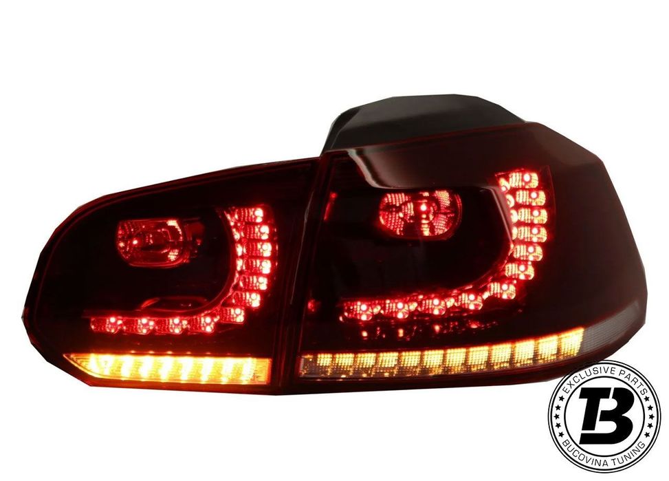 Stopuri Full LED compatibile cu VW Golf 6 VI R20 Cherry Red Design