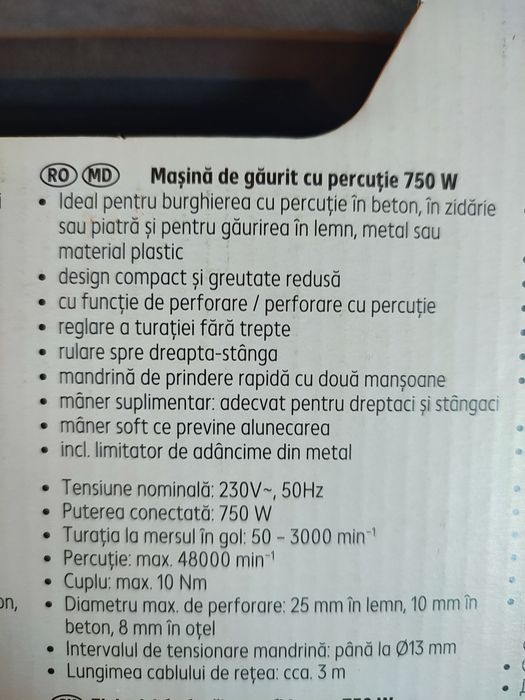 Mașină de găurit nouă cu percuție 750 W My Project