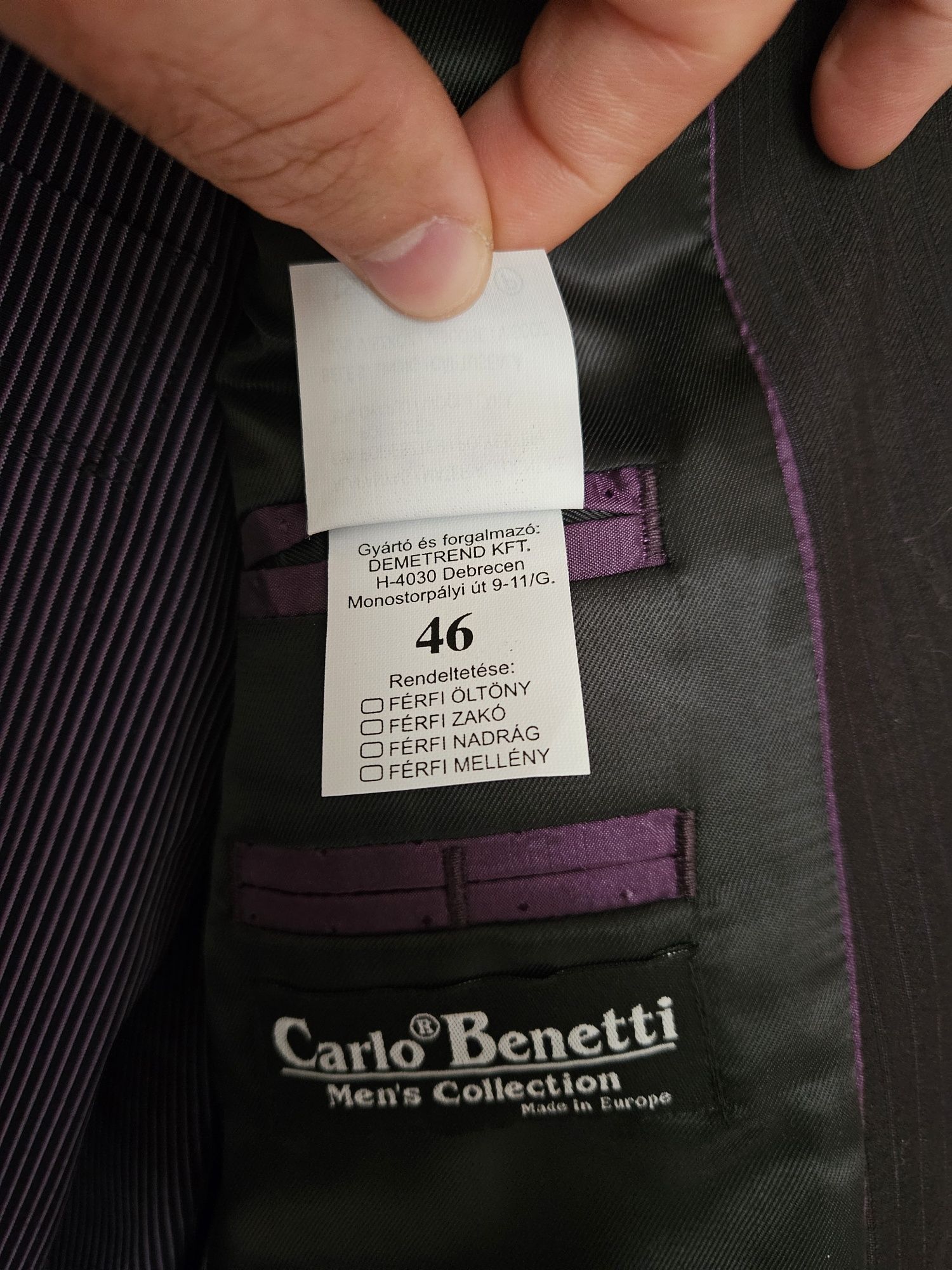 Комплект костюм с риза и вратовръзка Carlo Benetti