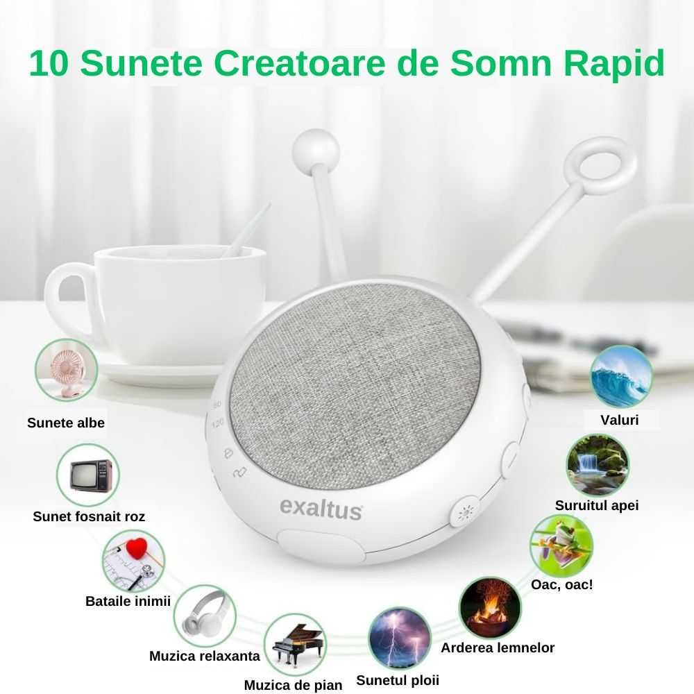 Aparat lumina de veghe cu sunete stimulare somn, 10 sunete de adormire