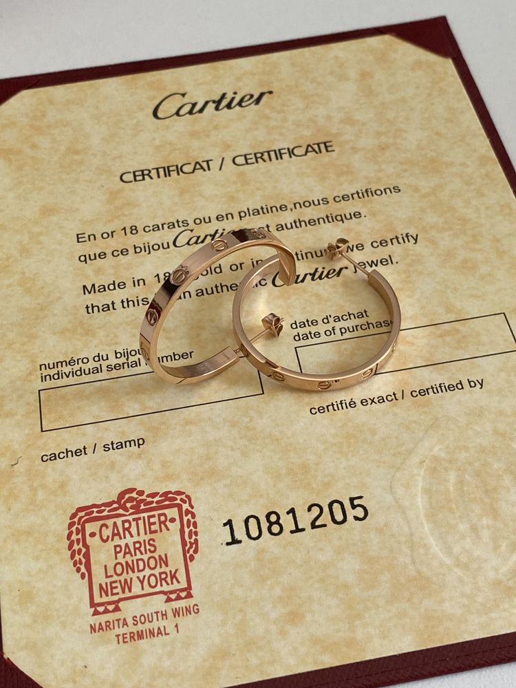 Cercei Cartier Love Rose Gold 585