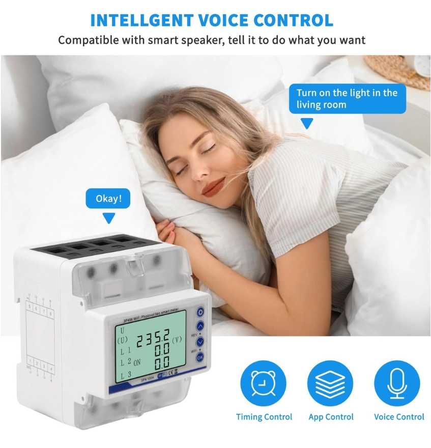 Contor electric cu comutator automat WiFi HENYEER TUYA