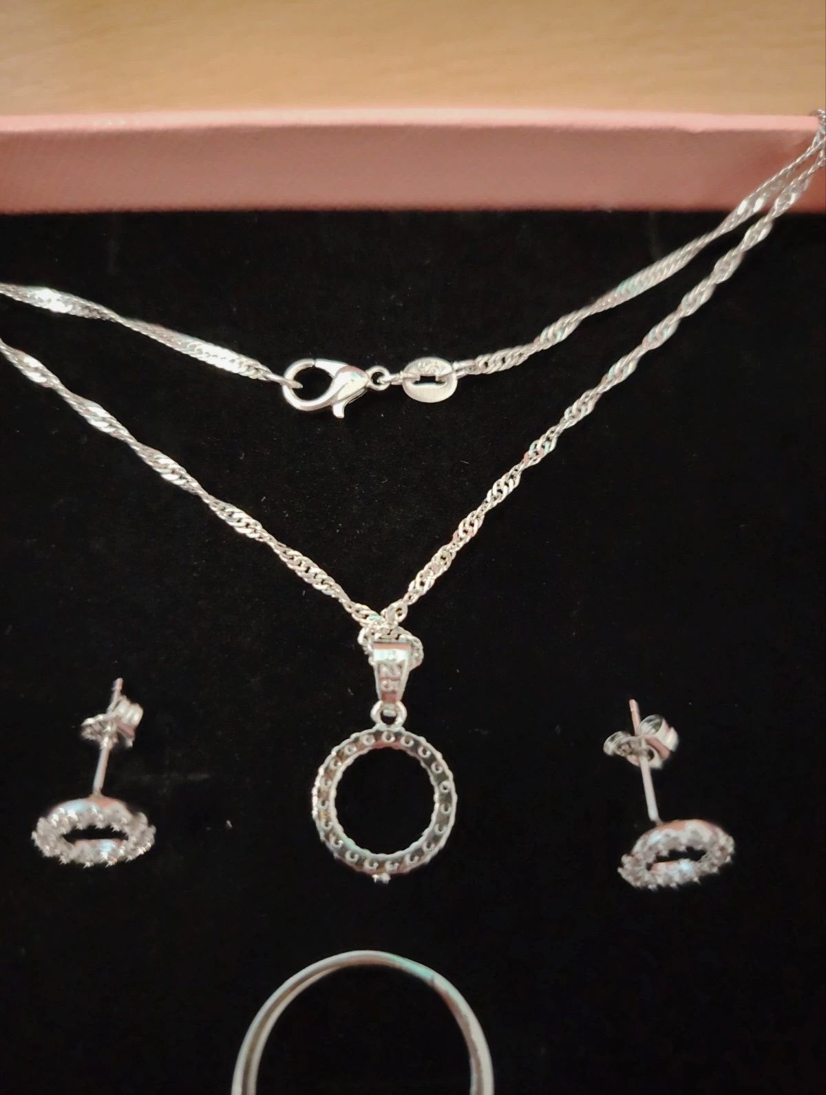 Set de bijuterii de argint S925, inel ajustabil.