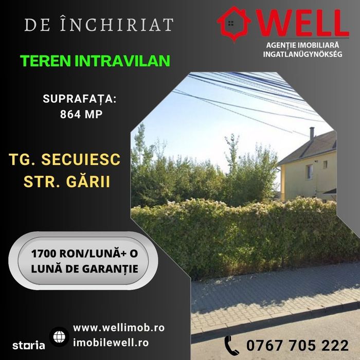 De închiriat teren intravilan în Târgu Secuiesc, pe strada Gării!