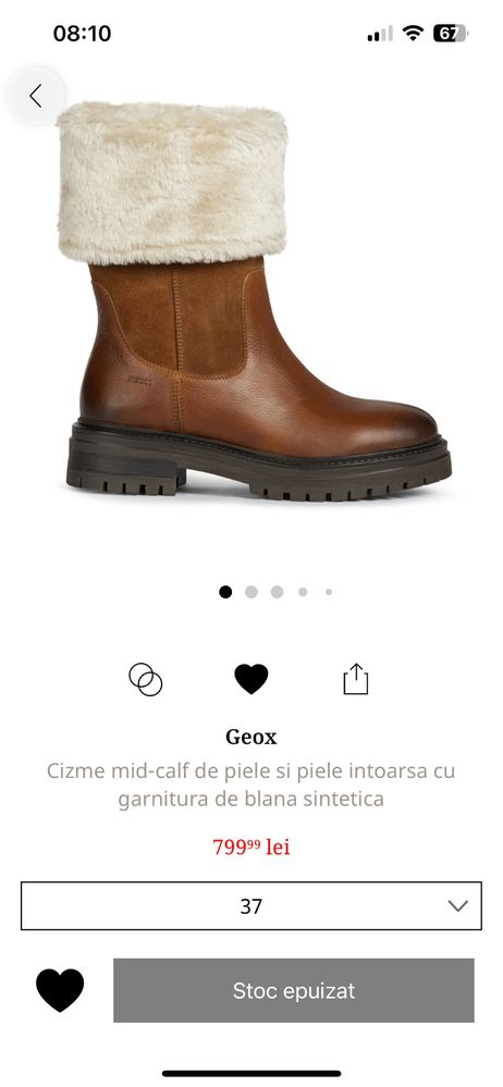 Ghete de iarna din piele naturala, Geox Iridea