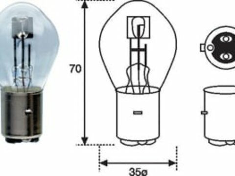 Bec auto S2/H6 pentru far Motociclete, Scutere, Ateve-uri, 12V, 35/35W