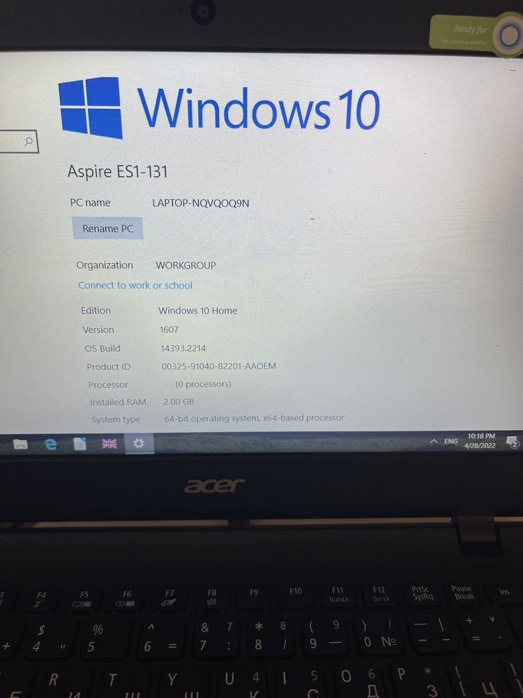 Acer ES1-131 Лаптоп