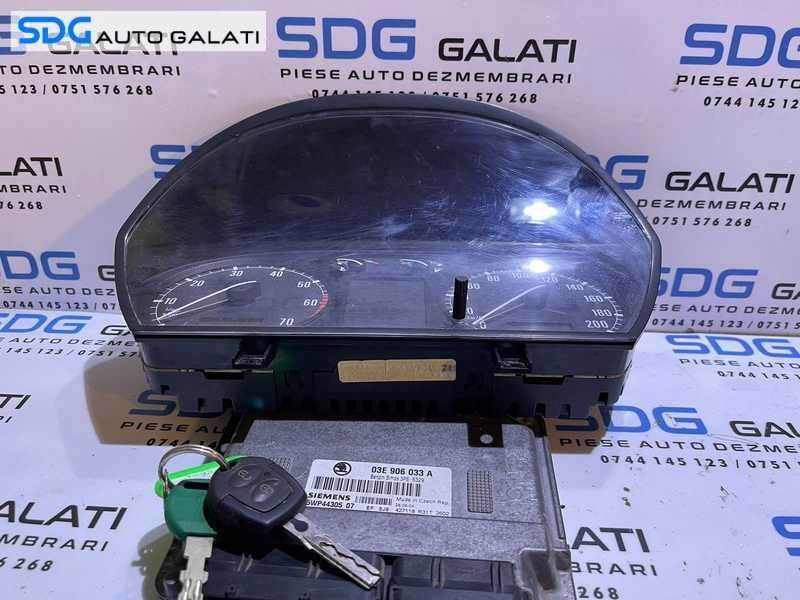 Kit Pornire ECU Calculator Motor Cip Cheie Ceas Bord cu Imobilizator Skoda Fabia 1 1.2 MPI AZQ 2000 - 2007 Cod 03E906033A [L4416]