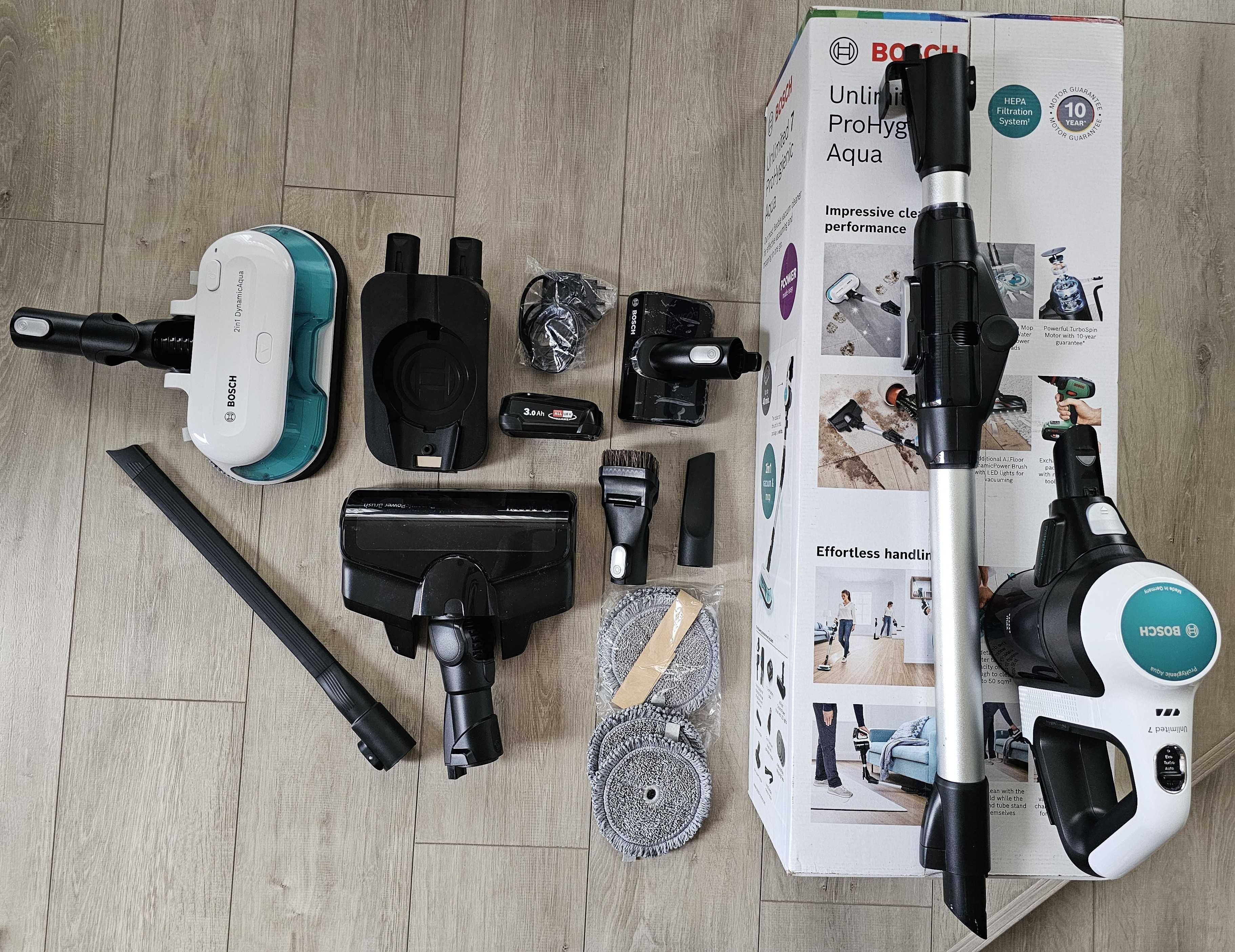 Акумулаторна прахосмукачка Bosch Unlimited 7 ProHygienic Aqua