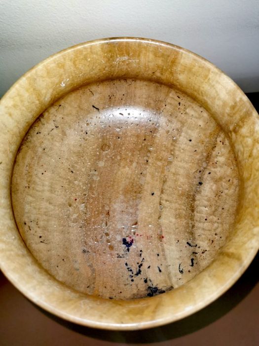 Купа бокал потир фруктиера - масивен оникс ръчно изработен Крит Гърция