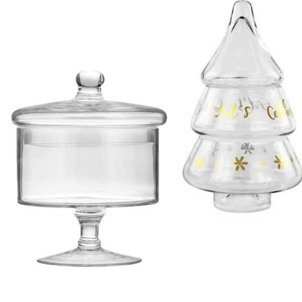 Стъклен буркан Mercado Trade, За сладки или бонбони, Различни модели