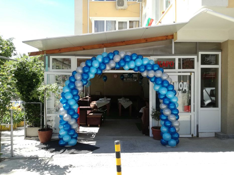 Арка от балони, Арка за откриване на магазин, Колони от Балони