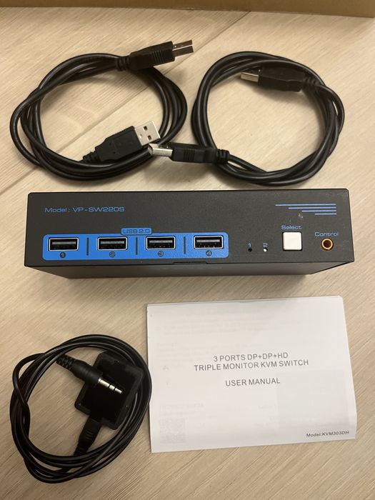 Switch KVM input pentru 2 PC cu 2 sloturi HDMI + USB 3.0 si output 2