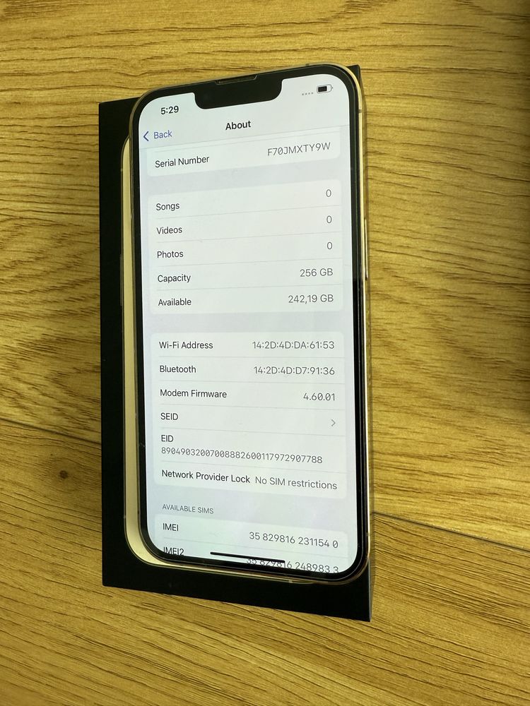 Бартер iPhone 13 pro 256 златен 94% gold