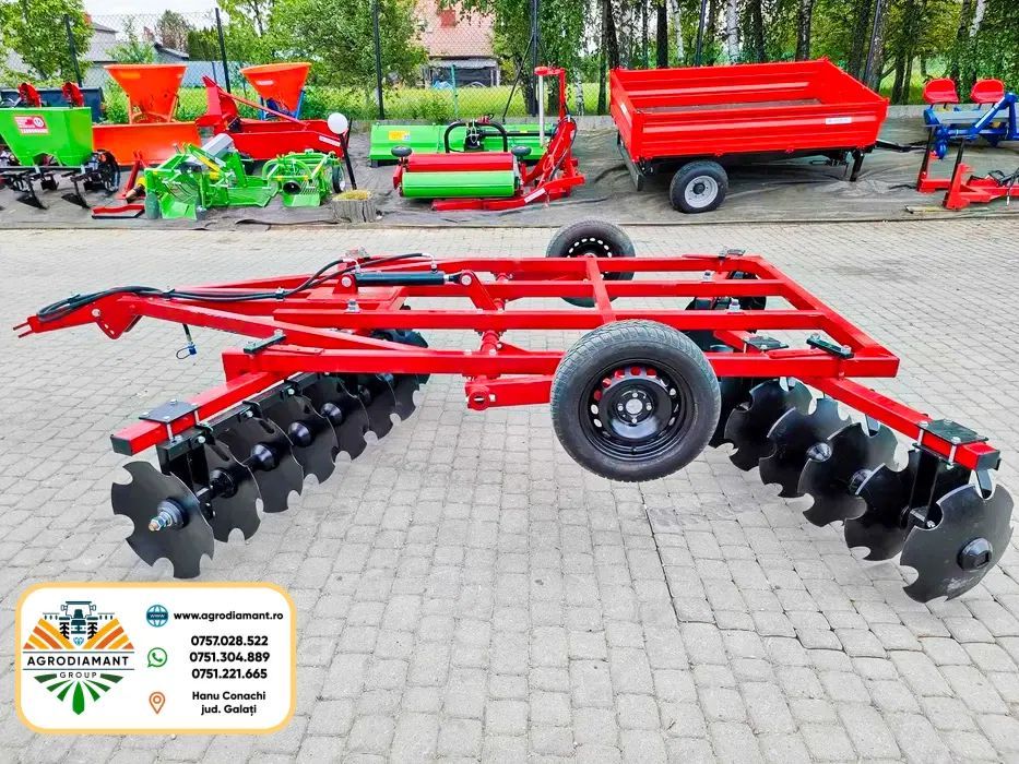 STRUMIK disc agricol tractat in "X" 2.2 / 3.15m roti pentru transport, pentru tractoare 70-100CP, nou de la producator