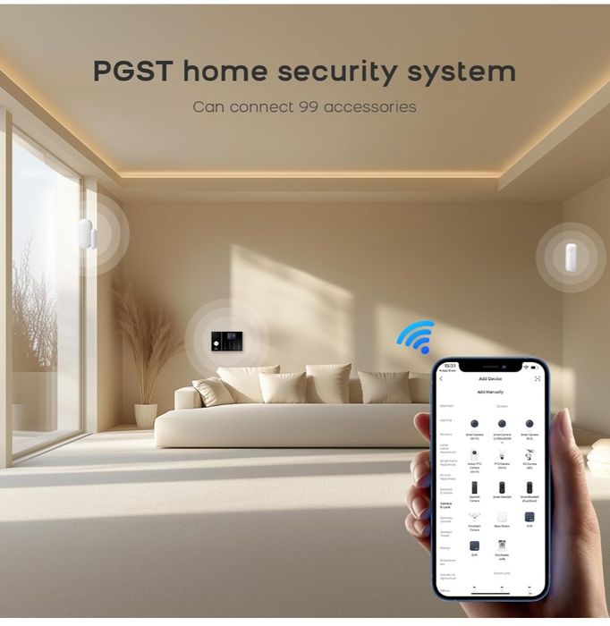 Sistem alarmă 16 piese Tuya wifi Pgst wireless senzor mișcare LCD