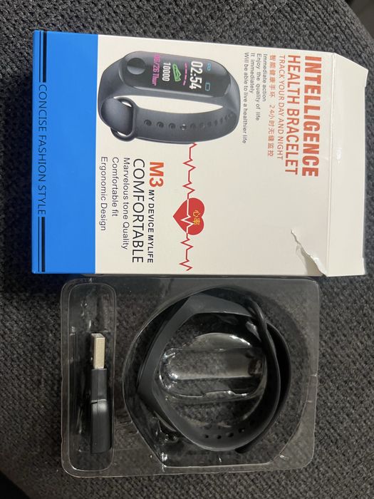 Верижка+зарядно за фитнес гривна