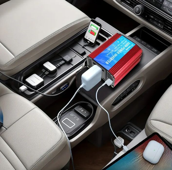 Avto uchun 12v-24v inverter 110-220v va yaxshi zaryadka инвертор для а