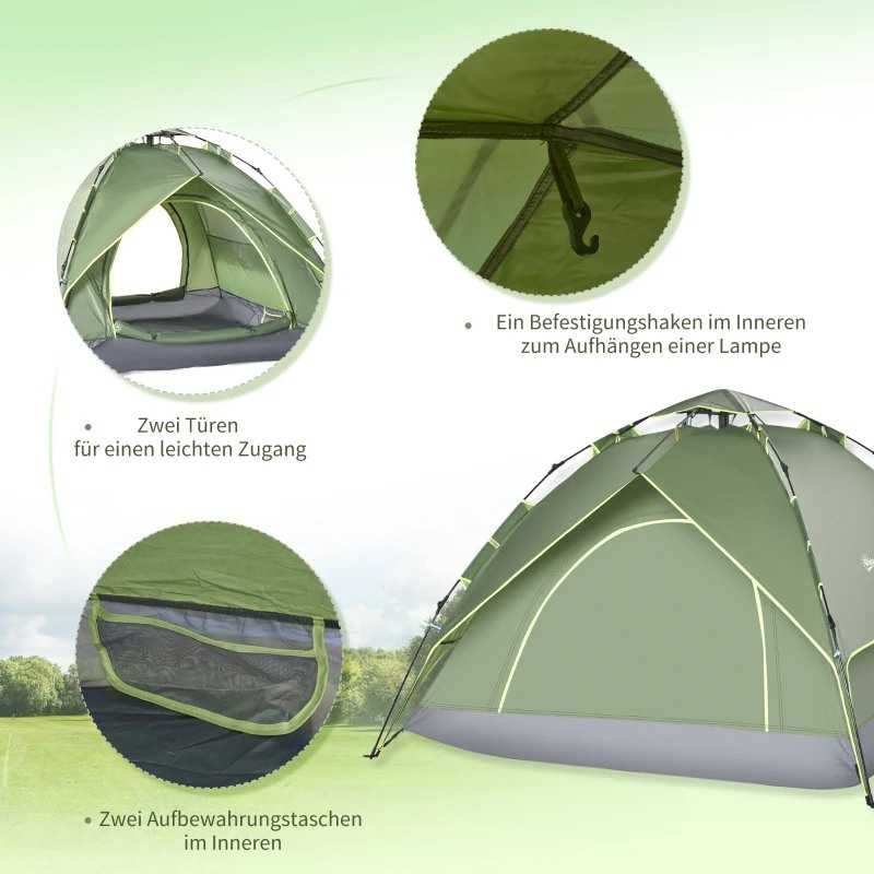 Outsunny Двойна палатка  Quick-Up Tent 2 възрастни + 1 дете