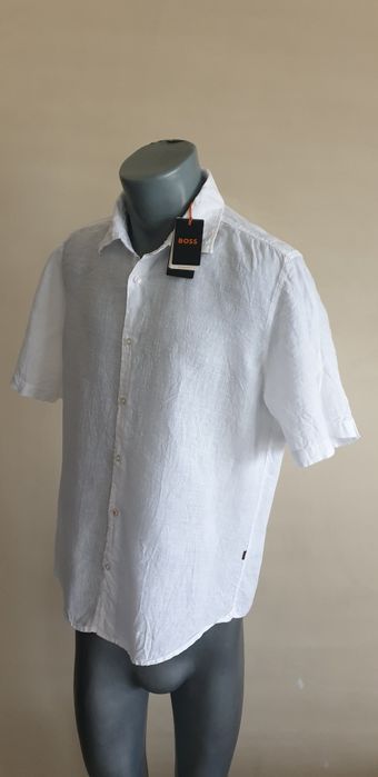 Hugo Boss Len Regular Fit / M L XL 2XL ОРИГИНАЛ! Мъжки Ленени Ризи