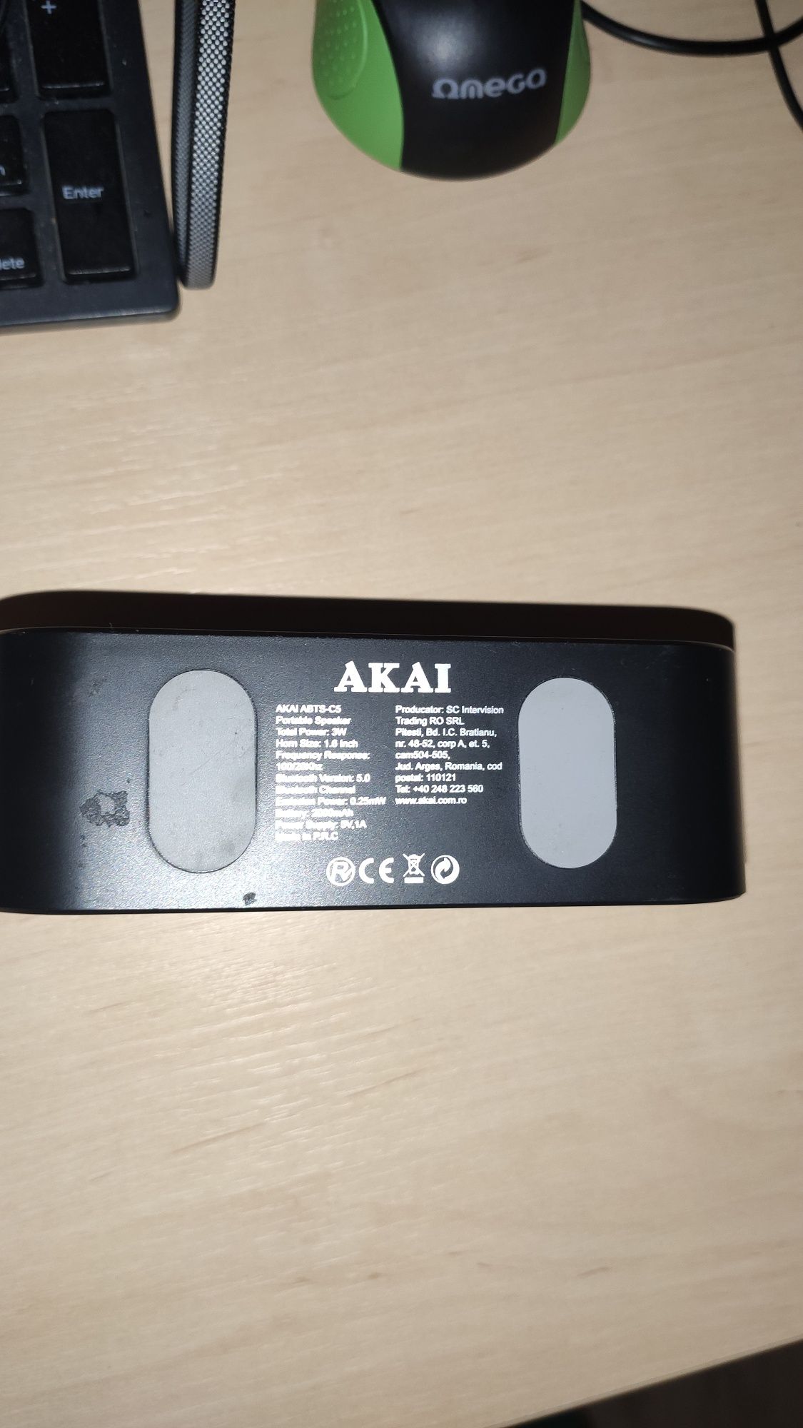 AKAI Boxa Bluetooth cu ceas si oglinda